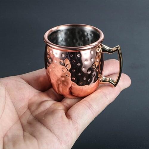 60ml Stainless Steel Mug Rose Gold Moscow Mule Copper Plated Mug Espresso Chilled Shots Cocktails Beer Bar Home Kitchen Mini Mug