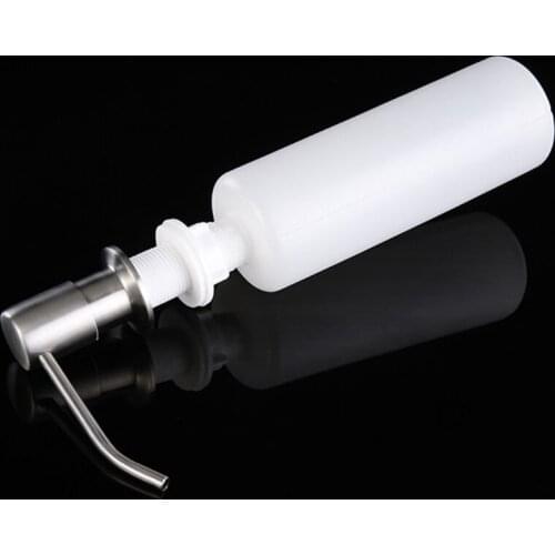 M89B 10.14 OZ Kitchen Soap Dispenser 304 Stainless Steel Built in Liquid Soap Detergent Dispenser Bottle Silver Black