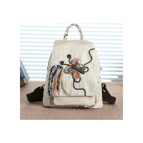 Fashion national srting appliques women shopping backpacks!Nice embossing lady cover backrack All-match Original canvas backruck