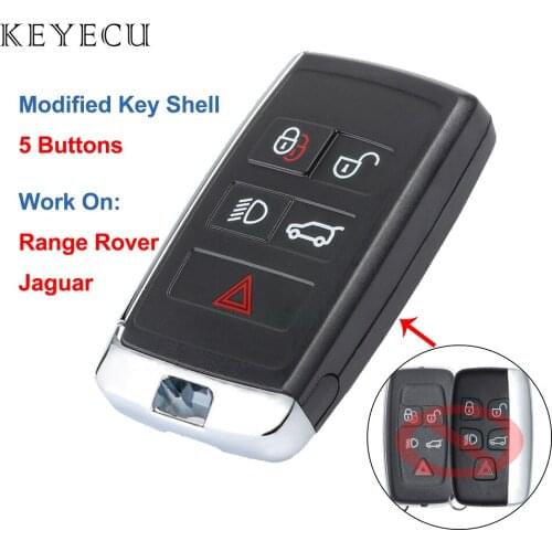 Keyecu Upgraded Remote Car Key Shell Case Housing Cover for Land Rover Range Rover LR2 LR4 Sport for Jaguar XE XJ XK XF F-Type