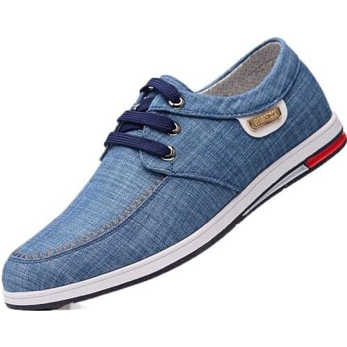 Fashion mens canvas shoes black gray blue