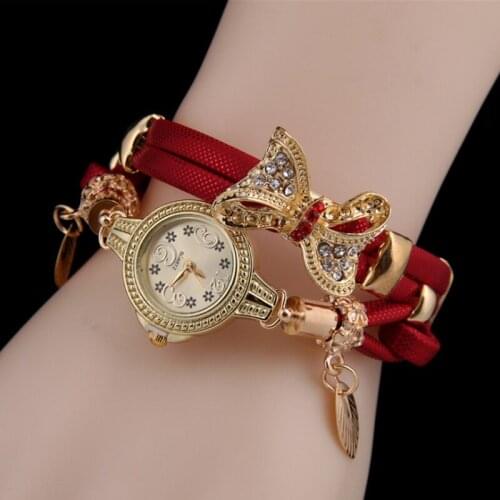 Fashion Rhinestone Watches Women Luxury Brand Butterfly Bow Bracelets Watches Ladies Quartz Dress CZ Watches Clock reloj mujer