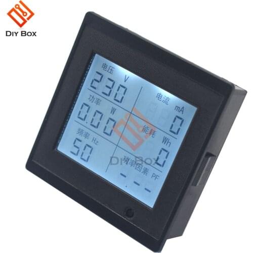 AC80-300V LCD Digital Display Voltage Current 20A Electricity Meter 0-999KW Frequency Meter Multi-function Power Factor Tester