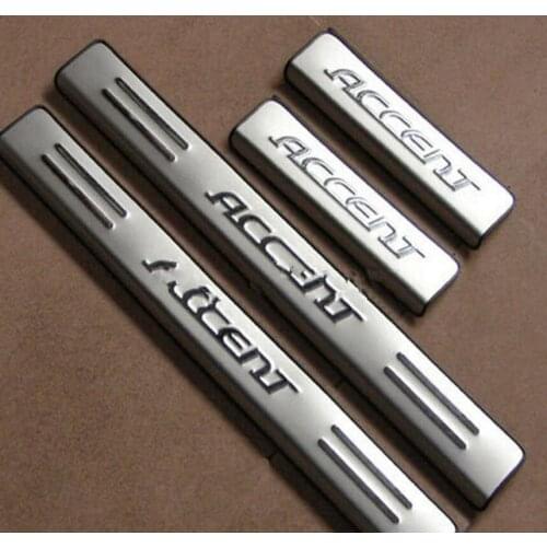 Stainless steel door threshold cover/cover accent, 2006- 2013 for Hyundai VERNA