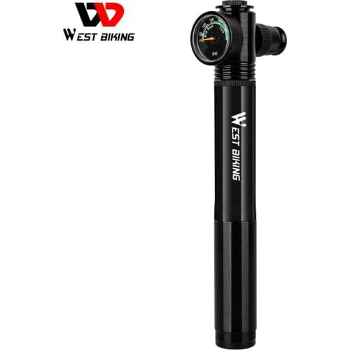 WEST BIKING Bike Pump for Front Fork & Rear Suspension Aluminum Alloy Tire Inflator Schrader Presta Valve 300 PSI Bicycle Pump