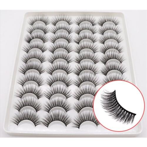 20 pairs of 3D mink eyelashes, natural thick false eyelashes, soft eyelashes extension, handmade eyelashes