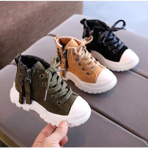 Autumn Winter Kids Anti-slippery Short Boots Baby Lightweight Casual Shoes Child Running Shoe Girls Wear-resistant Martin Boots