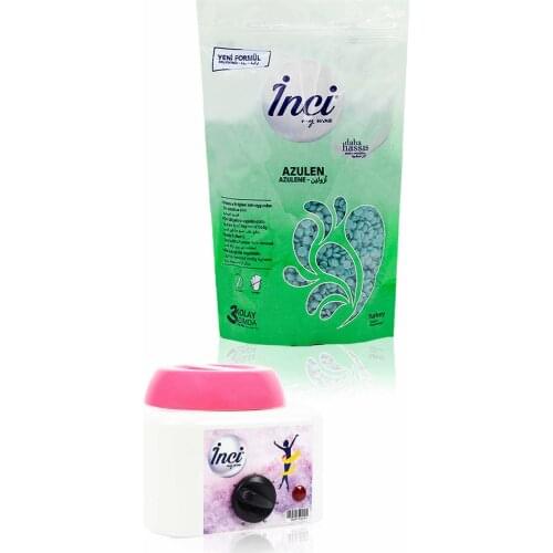 Pearl depilatory azulene 200 grams + waxing heater machine, hard beads waxing, hair removal hair removal, painlessly bezsiz waxing, natural and sugar-free