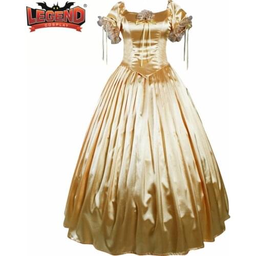 Southern belle dress civil war dress costume princess belle yellow ball gown dress