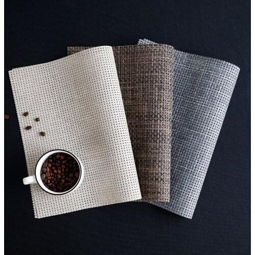 Simple placemat, heat insulation and waterproof western placemat, double-sided heat-resistant table mat, thick color bowl mat