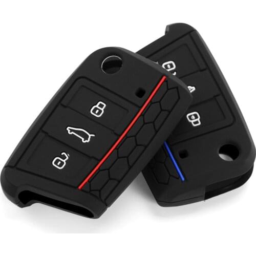 Silicone Key Case Cover For VW Polo Golf 7 Tiguan for Skoda Octavia Kodiaq Karoq for SEAT Ateca Leon Ibiza 2016 2017 2018 2019