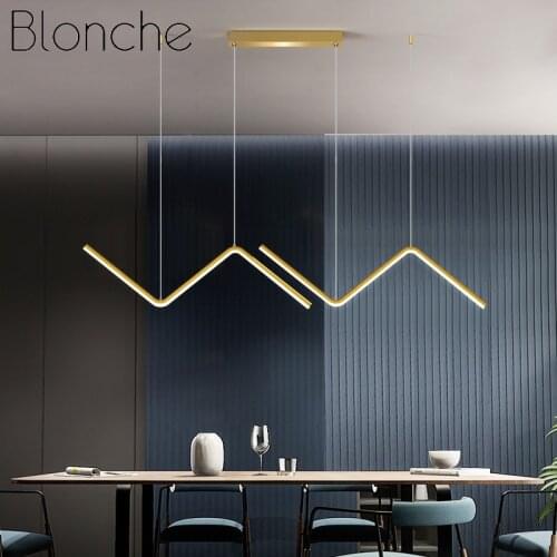 Modern Led Hanging Chandelier for Kitchen Dining Room Minimalist Design Suspension Pendant Lamp Interior Decor Light Fixtures