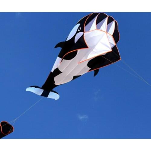 Sports Beach Kite Kid Funny Education Toys Outdoor Nylon Killer Whale Kite Children Ripstop Flying Toys with Handle Line