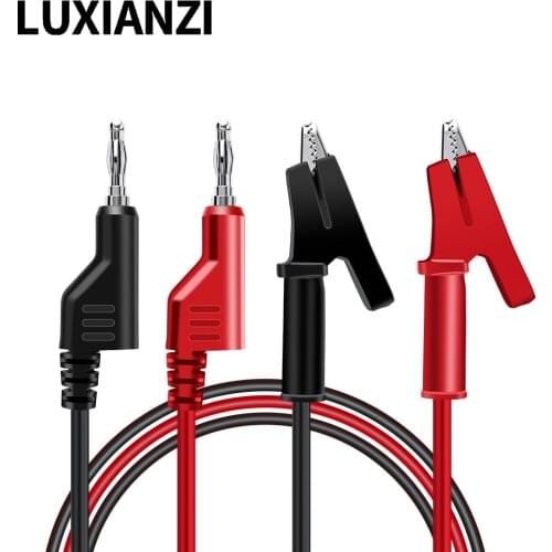 LUXIANZI 1M Alligator Clip Lead Wire Line For Multimeter DIY Test Electrical Voltage 20A Double End Test Cable with Banana Plug