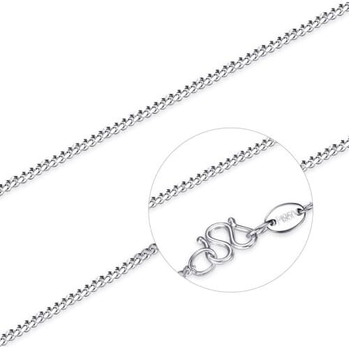 Fine Solid Pt950 Platinum Necklace Women Luck Curb Chain Link Necklace 42-45cm 2.5-2.8g Best Gift