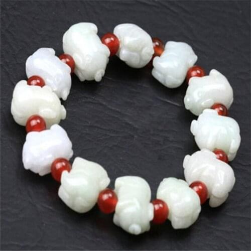 Good luck personality style pure manual weaving pig beads bracelet charm mens and womens style