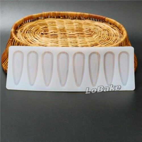 High quality 8 cavities leaves shape silicon mold chocolate crisp biscuit cards mould stampi DIY bakery supplies