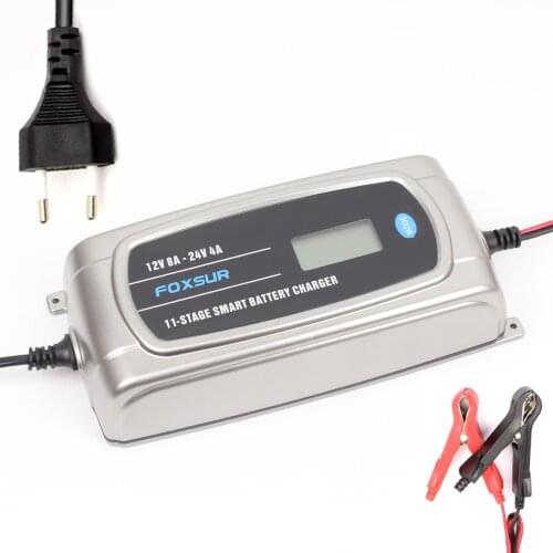 11-stage 12V 8A 24V 4A Charger LCD Display Smart Battery Charger Car Truck AGM EFB GEL WET Battery Charger Lead Acid