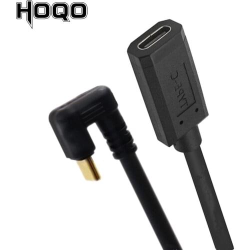 10Gbps Gold-Plated 180 degree USB C 3.1 Gen2 Elbow Type-c Male to Female Panel Mount Extension Cable Charge Data Cord 4K@60Hz