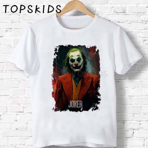 2021 Summer Boys T shirt Joker Joaquin Phoenix Funny Kids Short Sleeve T-shirts Baby Girls Clothes Cartoon Children Tops,HKP5344
