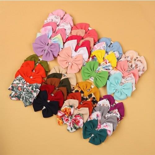 5 Pcs/Set Cute Baby Girls Hair Clips Barrette Flower Print Kids Headwear Glitter Toddler Girls Hair Accessories Set