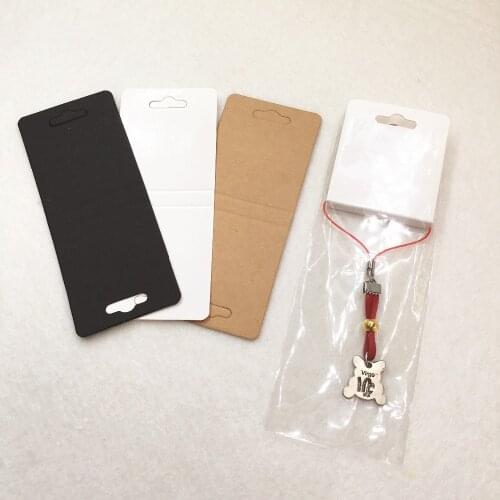 50Pcs Kraft Necklace Cards+50pcs OPP Bags, Pendant Packaging Displays Card and Blank Chain Paper Cards