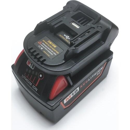 FULL-20V To 18V Battery Conversion Dm18M Li-Ion Charger Tool Adapter For Milwaukee Makita Bl1830 Bl1850 Batteries