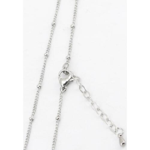 316L stainless steel 20+2inch welding jumpring ball station chain necklace for living glass locket & Perfume Diffuser Locket