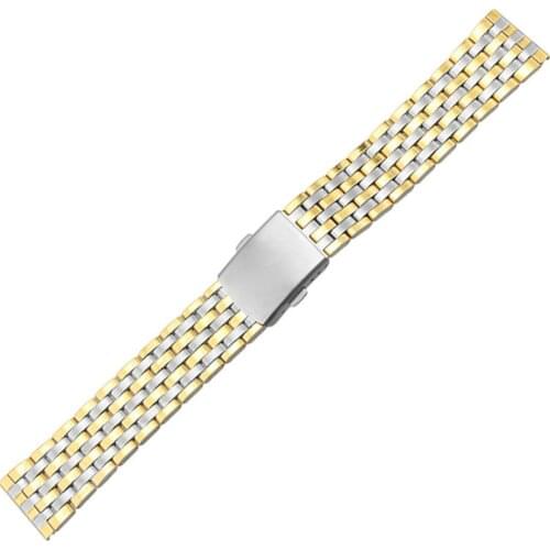 Steel strap mens double folding buckle 18mm20mm22mm watch accessories outdoor sports waterproof steel watch with women band