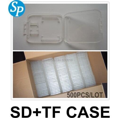 SD + micro sd memory card cases case box enclosure , slim sd card holder plastic Protector for micro sd 128GB 256GB 512GB