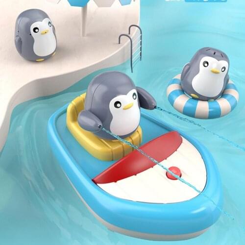 Baby Bath Toy Electric Rotation Water Spray Fountain-penguin Boats 3 Sprinklers Cute Animals Electric Induction Sprinkler Toys