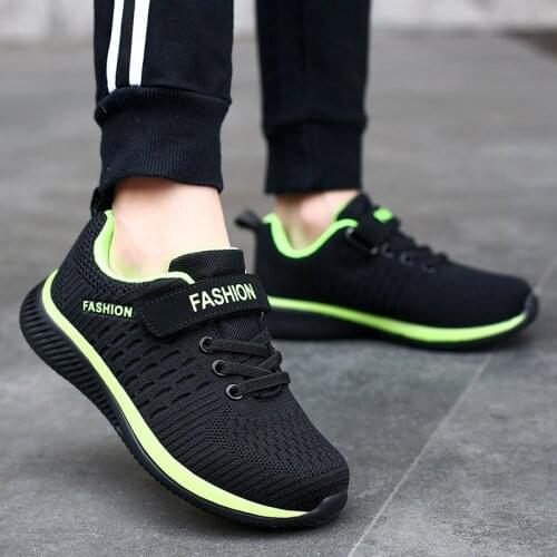 2021 Fashion Breathable Kids Sport Shoes Boys Lightweight Casual Shoes Children Hook&Loop Walking Tenis Sneakers for Girls Baby