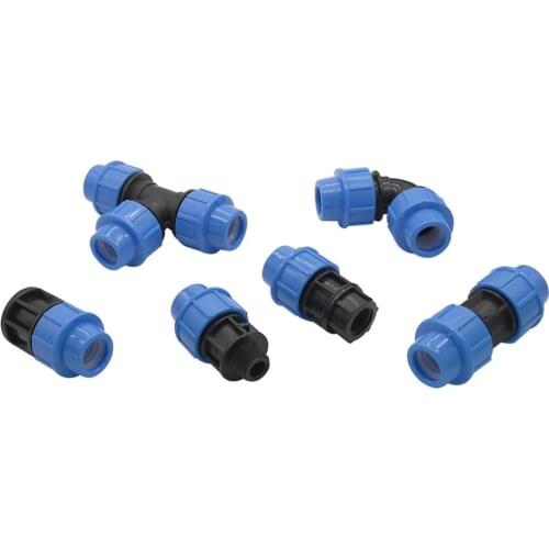 DN32 Pipe PE Connectors Straight Tee Elbow Type Adapter 1 Inch Male/Female Thread Connector Garden Irrigation Pipe Connection