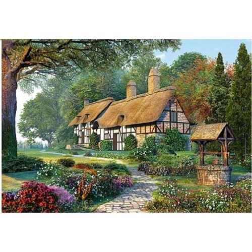 Home Decoration "House" Square/Round Full Diamond Painting Rhinestone Cross Stitch Diamond Embroidery Diamond Mosaic Wall