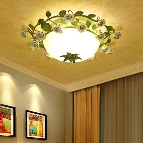 French Led Ceiling Lights For Girls Room Decoration Lights Dining Room Ceiling Light Flower Princess Lamp Led Light For Bedroom