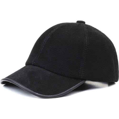Cashmere Baseball Cap For Men And Women, Casual Fashion, Leather Adjustable Hat, Thin Style, Can Be Worn In Spring And Winter