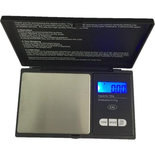 Precision100g 0.01g Mini Pocket Kitchen Scale Notebook Shape LCD Electronic Jewelry Weighting Scales Coffee Floor Balance Weight