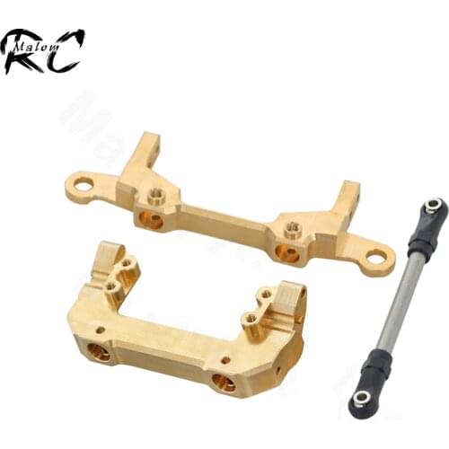 Brass Bumper Body Mount Front Servo Base Rear Body Post Mounts w/ Steering Link Rod for 1/10 RC Crawler Axial SCX10 III AXI03007