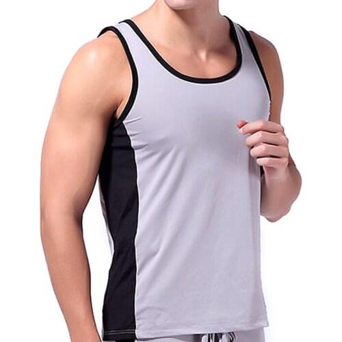 Softy Comfortable Sexy Mens Tank Tops Round Neck Sleeveless Muscle Fitness Lace Undershirt Summer ONLY Vest Top