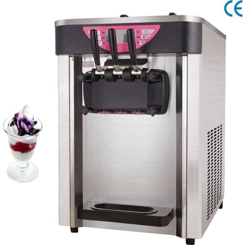 Mini Soft Ice Cream Machine Desktop 3 Flavors Ice Cream Makers Commercial Household Ice Cream Machine 110V 220V