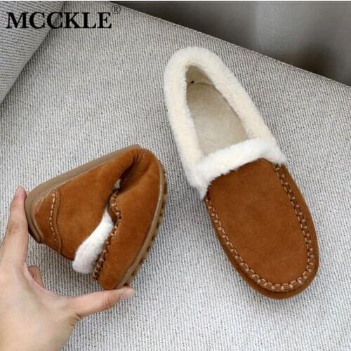 Women Flats Shoes Winter Ladies Casual Moccasin Warm Plush Female Fashion Non Slip Flock Loafers New Female Footwear