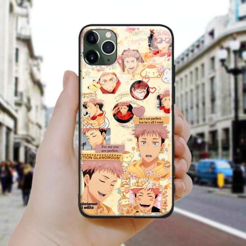 Jujutsu kaisen cute fanart Soft Silicone Glass Phone Case Cover Shell For iPhone SE 6 6s 7 8 Plus X XR XS 11 12 Mini Pro Max