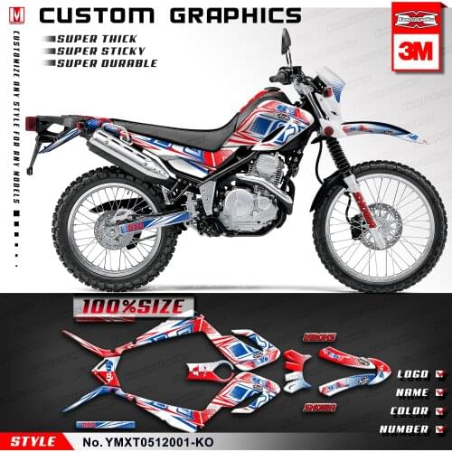 KUNGFU GRAPHICS Dirt Bike Motorcycle Decals Custom Stickers Kit for XT 250 Serow 2005 2006 2007 2008 2009 2010 2011 2012