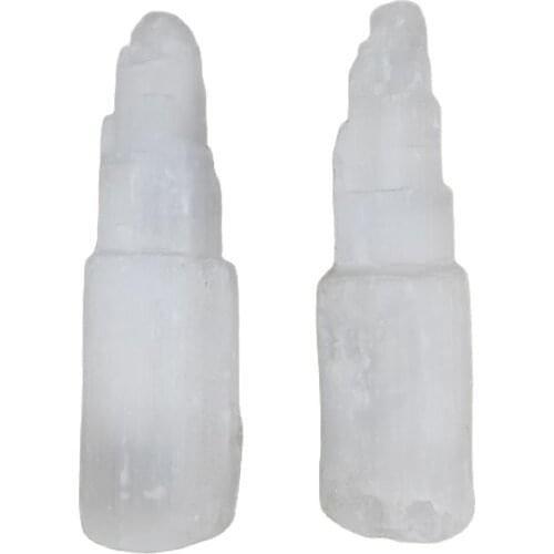 Natural quartz crystal selenite tower lamp reiki healing home decor mineral specimen collection