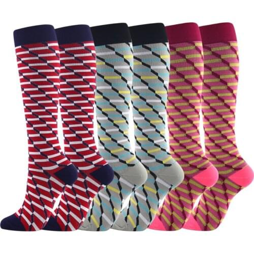 New Unisex Compression Stockings Sports Socks Lattice Pattern Nylon Fabric Leg Pressure Running Cycling Compress Socks
