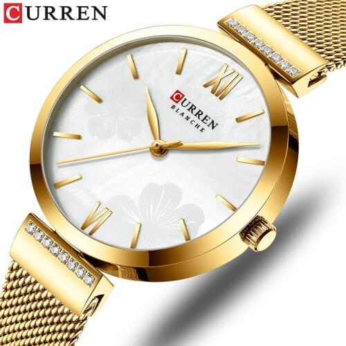 CURREN new high-end slim womens watch, high-end business style watch, waterproof quartz ladies watch