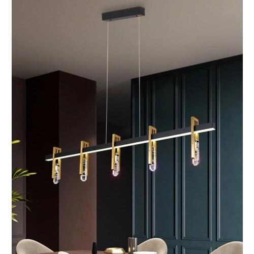 Postmodern lamp luxury copper crystal Pendant lamps Nordic home interior lighting living room kitchen dining room LED chandelier