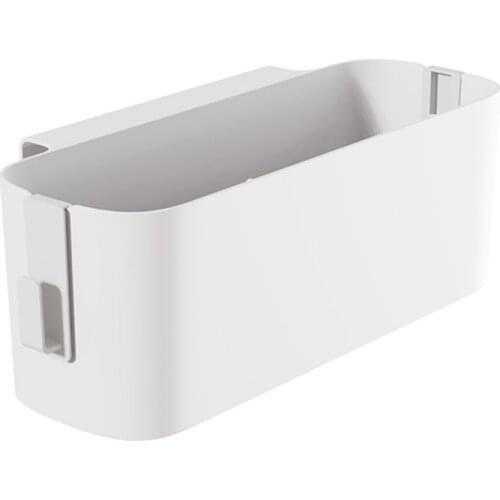 M17D Bedside Plastic Storage Caddy with Removable Hook Hanging Basket Sundries Organizer Box Holder for Dorm Room Baby Bed