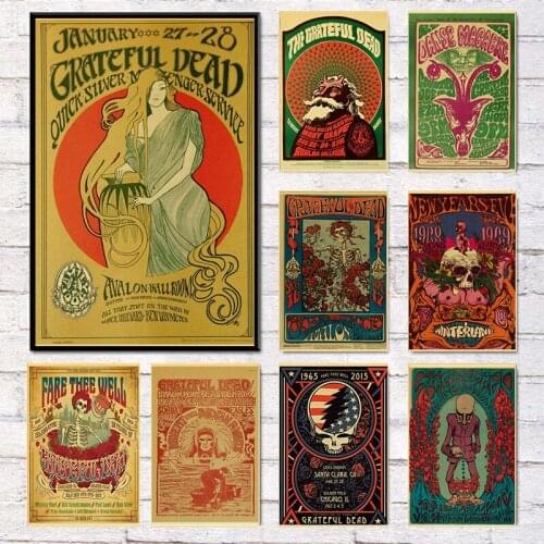 Psychedelic Rock Band Abstract Pop Art Canvas Painting Print Art Poster Coffee Bar Vintage Living Room Bedroom Home Decoration