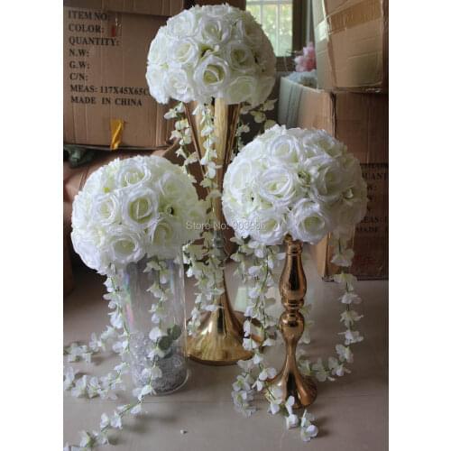 SPR 30CM wedding table centerpiece flower ball road lead flowers Rose flower decoratio Free shipping 10pcs/lot